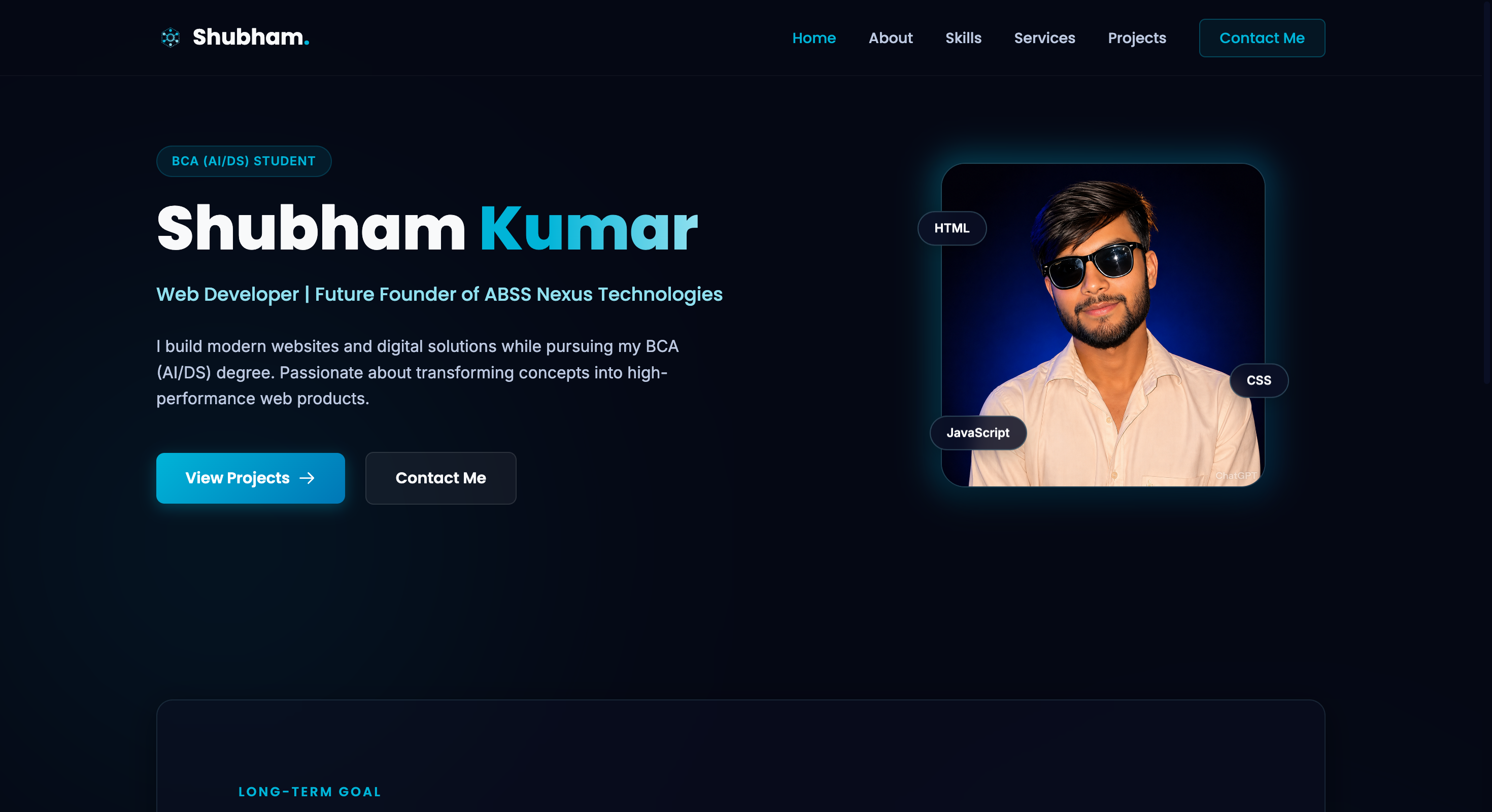 Personal portfolio website preview